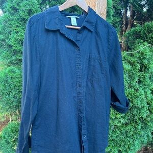 H&M Black Linen Button Down